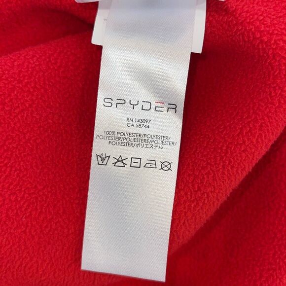 Spyder Mens Half Zip Lightweight Fleece Sweater Jacket Black Red Size XL - Picture 6 of 8